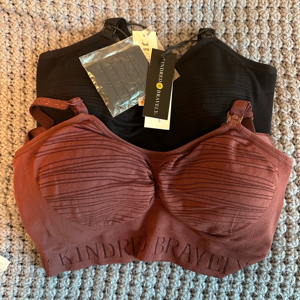 Kindred Bravely Black & Fig sublime nursing / pumping bra bundle
